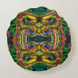 Abstrakte Stammesdesigns, geschnitzt Rundes Kissen