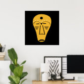 Abstrakte Stammesgesicht der Aborigine Poster (Heimbüro)
