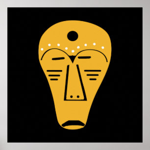 Abstrakte Stammesgesicht der Aborigine Poster