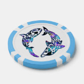 Abstrakte Stammeshaie Pokerchips (Einzeln)