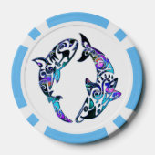 Abstrakte Stammeshaie Pokerchips (Rückseite)