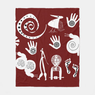 Abstrakte Stammeskunst mit afrikanischen Motiven Fleecedecke