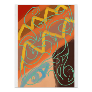Abstrakte Stammeskunst von Roger Whiteside Poster