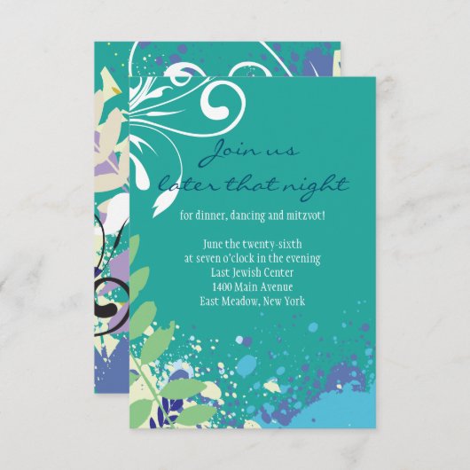 ABSTRAKTE STAR-Empfang-Party Einladung (Vorne/Hinten)