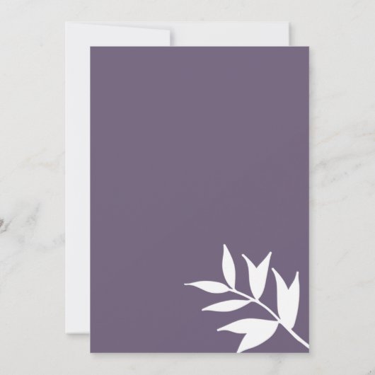 Abstrakte staubige lila Blumenzettel Einladung (Rückseite)
