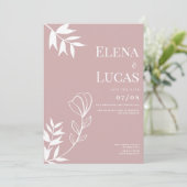 Abstrakte staubige Rose Einladung (Stehend Vorderseite)