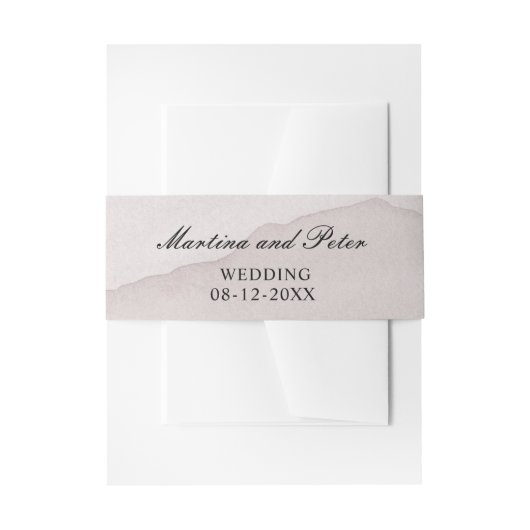 Abstrakte staubige Rose personalisierte Hochzeit Einladungsbanderole (Vorderseite Beispiel)