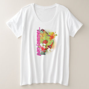 Abstrakte Steelpan mit Panstöcken und Farbspritzer Große Größe T-Shirt