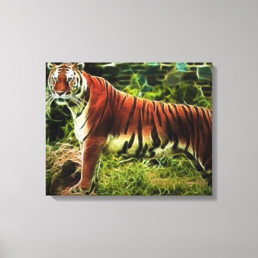 Abstrakte Stehende Tiger-Wrapped Canvas Leinwanddruck (Vorderseite)