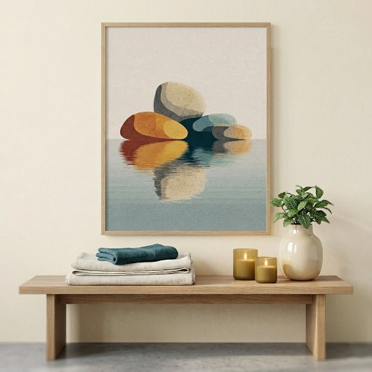 Abstrakte Stein-Reflexions-Wandkunst für das Wohnz Poster