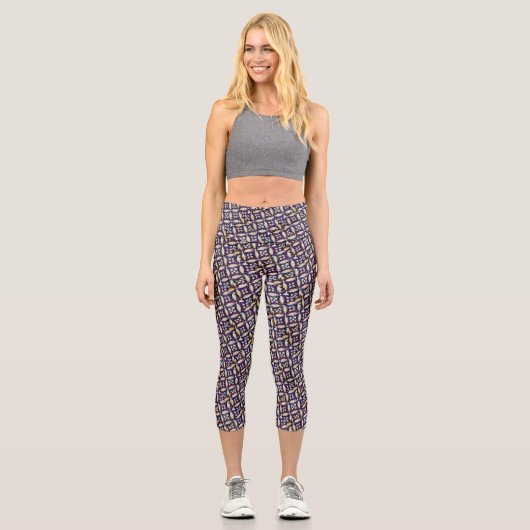 Abstrakte Sterne Capri Leggings (Vorderseite)