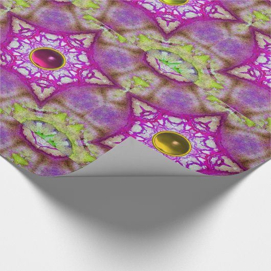 ABSTRAKTE STERNE MIT LILA, GELBEN, PINK-GEM-STEINE GESCHENKPAPIER (Ecke)