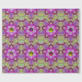 ABSTRAKTE STERNE MIT LILA, GELBEN, PINK-GEM-STEINE GESCHENKPAPIER (Flach)