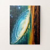 Abstrakte Sterne und Galaxy-Wüstenplanet im Kosmos Puzzle (Vertikal)