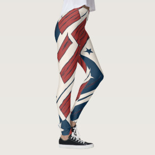 Abstrakte Sterne und Streifen 4. Juli Leggings