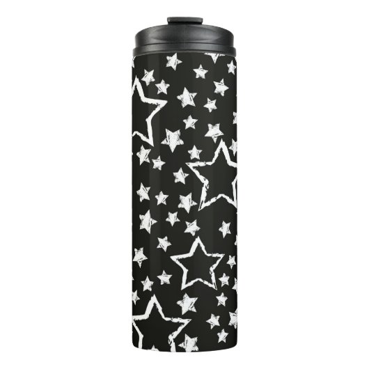 abstrakte Sternenmuster. Grunge urban back Thermosbecher (Vorderseite)