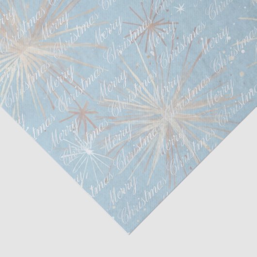 Abstrakte Sternexplosion Muster Blau Frohe Weihnac Seidenpapier (Ausschnitt)