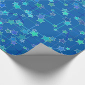 Abstrakte Sternkonstellation, Kobalt Blau Geschenkpapier (Ecke)