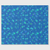 Abstrakte Sternkonstellation, Kobalt Blau Geschenkpapier (Flach)