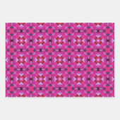 Abstrakte Sternmuster grün und rosa Geschenkpapier Set (Vorderseite 3)