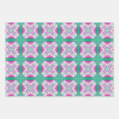 Abstrakte Sternmuster in Zitronen und Rosa Geschenkpapier Set (Vorderseite)