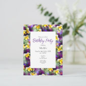 Abstrakte Stiefmütterchen Einladung (Stehend Vorderseite)