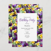 Abstrakte Stiefmütterchen Einladung (Vorne/Hinten)