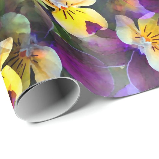 Abstrakte Stiefmütterchen Geschenkpapier (Rolleneckpunkt)