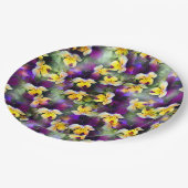 Abstrakte Stiefmütterchen Pappteller (Schrägansicht)