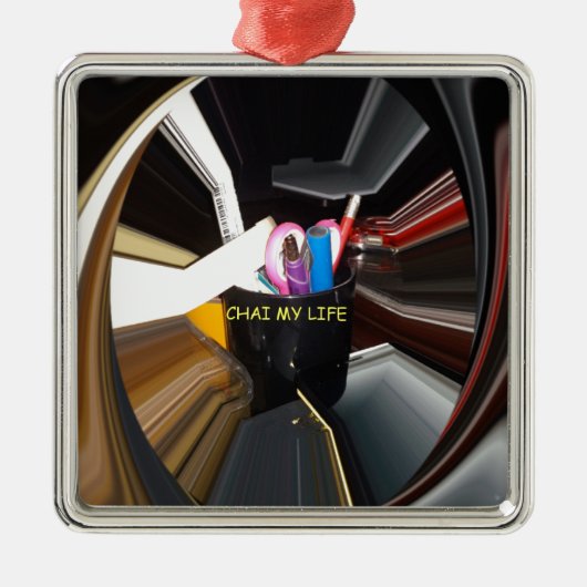 Abstrakte Stillleben Tee Tasse Büro Stationäre Kun Silbernes Ornament (Vorne)