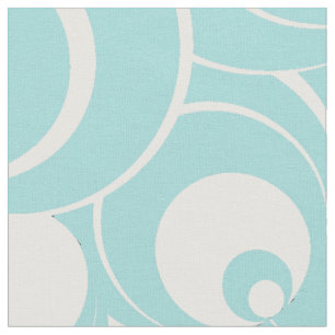 Abstrakte Stoffe aus Aqua Blue und White Circles