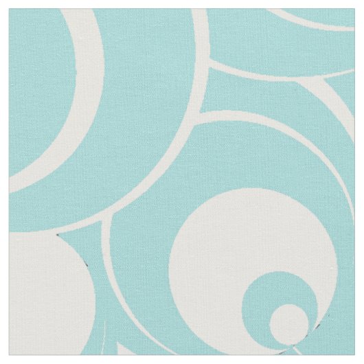 Abstrakte Stoffe aus Aqua Blue und White Circles (Nahaufnahme)