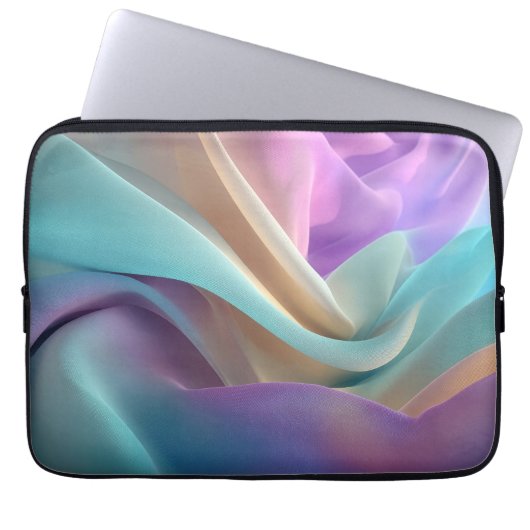 Abstrakte Stofftextur in Pastellfarben Laptopschutzhülle (Vorderseite)