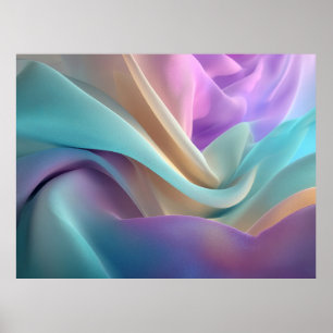 Abstrakte Stofftextur in Pastellfarben Poster