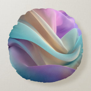 Abstrakte Stofftextur in Pastellfarben Rundes Kissen