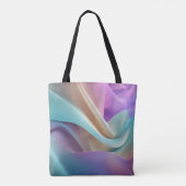 Abstrakte Stofftextur in Pastellfarben Tasche (Rückseite)