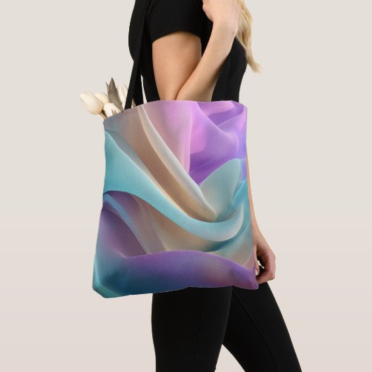 Abstrakte Stofftextur in Pastellfarben Tasche (Von Nahem)