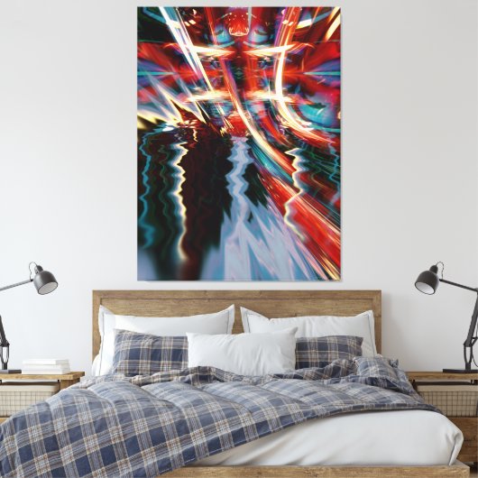 Abstrakte Storm Art Wrapped Canvas Leinwanddruck (Insitu (Schlafzimmer))