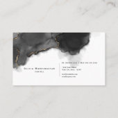Abstrakte Stormy Black Watercolor Visitenkarte (Rückseite)