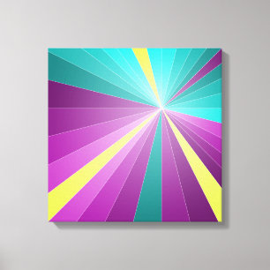 Abstrakte Strahlen Farbige lebendige Geometrische Leinwanddruck