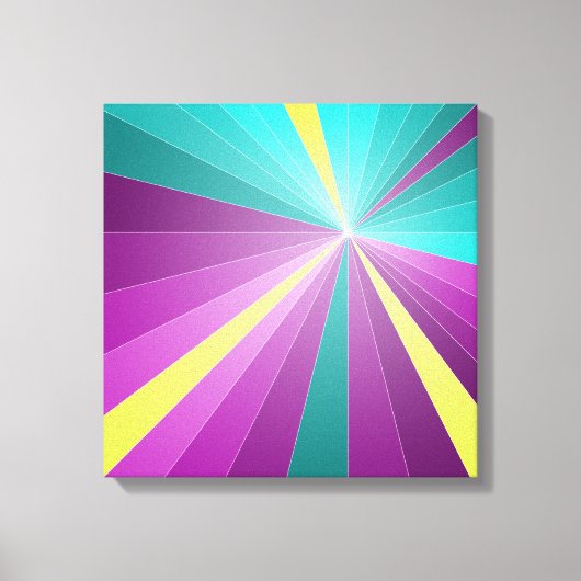 Abstrakte Strahlen Farbvolle, dynamische Geometris Leinwanddruck (Vorderseite)