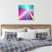 Abstrakte Strahlen Farbvolle, dynamische Geometris Leinwanddruck (Insitu (Schlafzimmer))