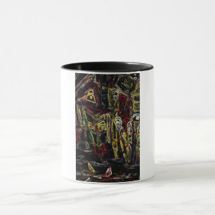 abstrakte Strand Stadt Tasse