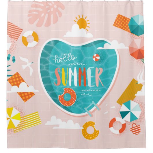 Abstrakte Strandbadebeispiel Duschvorhang (Vorderseite)