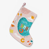 Abstrakte Strandbadebeispiel Kleiner Weihnachtsstrumpf (Vorderansicht (hängend))