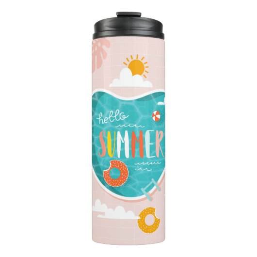 Abstrakte Strandbadebeispiel Thermosbecher (Vorderseite)
