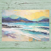 Abstrakte Strandlandschaft Berge Seidenpapier