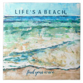 Abstrakte Strandmalerei mit Angebot Fliese (Vorderseite)