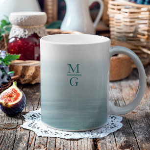Abstrakte Strandmonogramm für das Aquarellfarben A Kaffeetasse