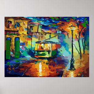 Abstrakte Straßenbahn Poster